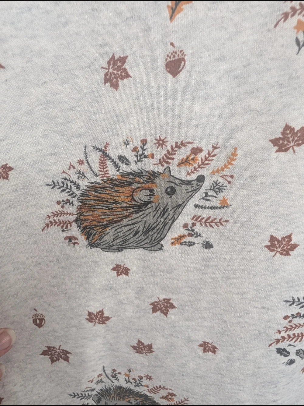 L.A. Soul Hedgehog Print Sweatshirt Crewneck Pullover Women's M Gray Cottagecore - Picture 4 of 7